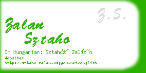 zalan sztaho business card